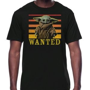 New Mens Small Baby Yoda Wanted T-Shirt